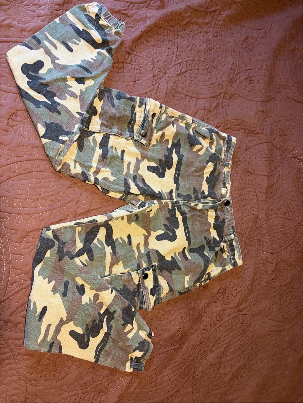 Boohoo Olive Green Camo Cargo Joggers